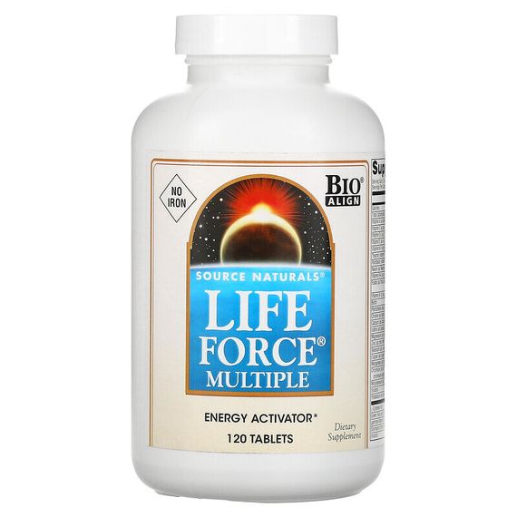 Source Naturals, Мультивитамины Life Force, без железа, 120 таблеток