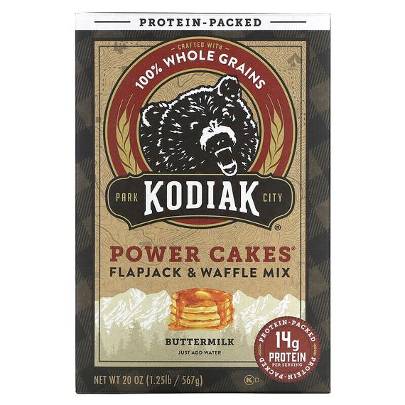 Kodiak Cakes, Power Cakes, смесь для лепешек и вафель, пахта, 567 г (20 унций)