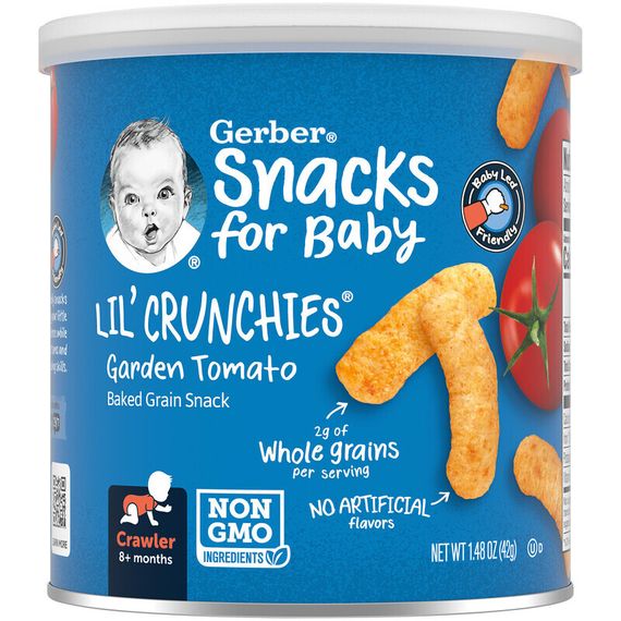 Gerber, Snacks for Baby, Lil &#39;Crunchies, снек из запеченного зерна, от 8 месяцев, томат, 42 г (1,48 унции)