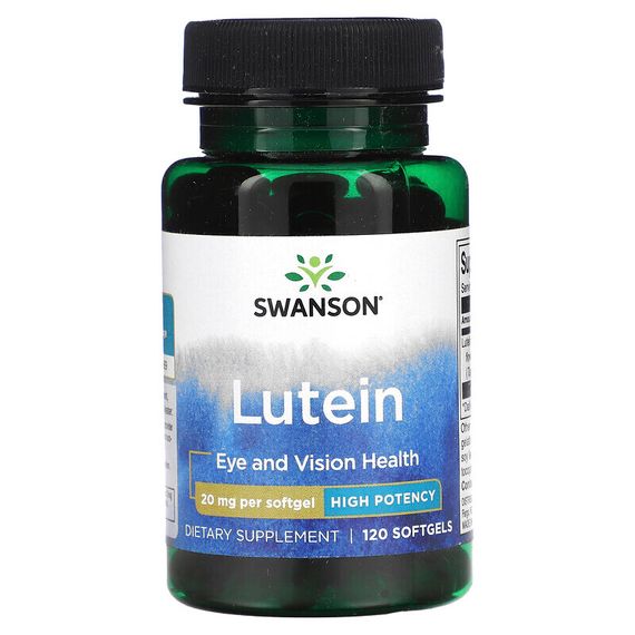 Swanson, Лютеин, высокая эффективность, 20 мг, 120 мягких таблеток