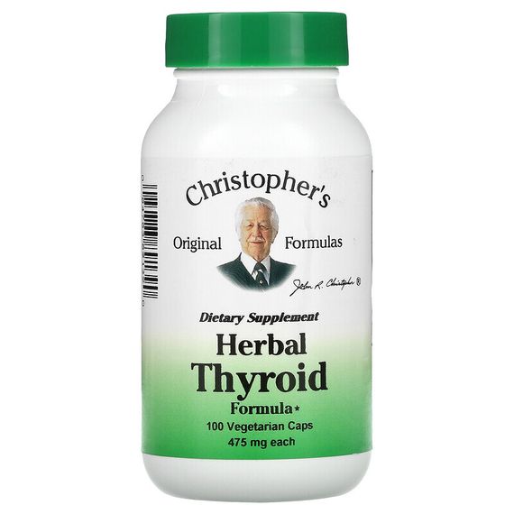 Christopher&#39;s Original Formulas, растительная добавка для щитовидной железы, 475 мг, 100 растительных капсул