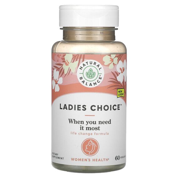 Natural Balance, Ladies Choice, формула с фитоэстрогеном для поддержки в период менопаузы, 60 вегетарианских капсул