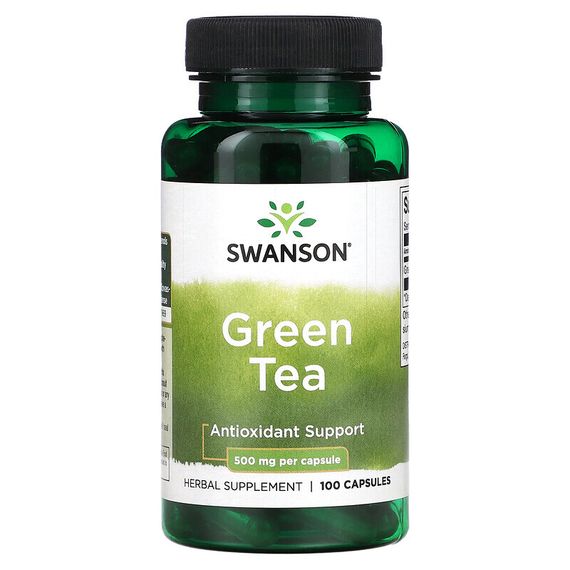 Swanson, Зеленый чай, 500 мг, 100 капсул