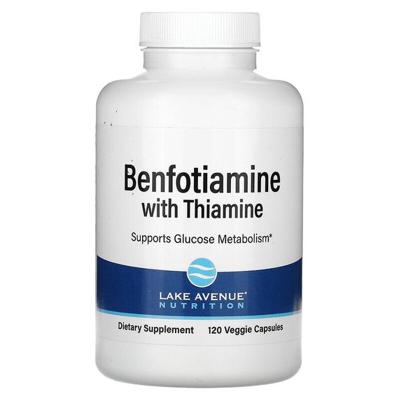 Lake Avenue Nutrition, бенфотиамин и тиамин, 250 мг, 120 растительных капсул