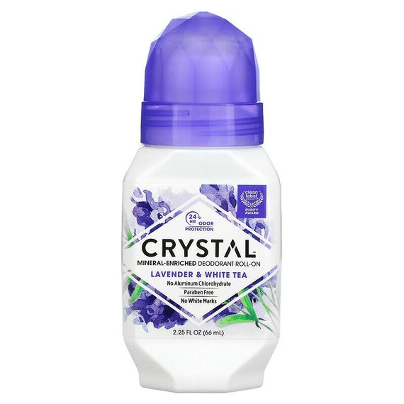 Crystal, Mineral-Enriched Deodorant Roll-On, Lavender &amp; White Tea, 2.25 fl oz (66 ml)