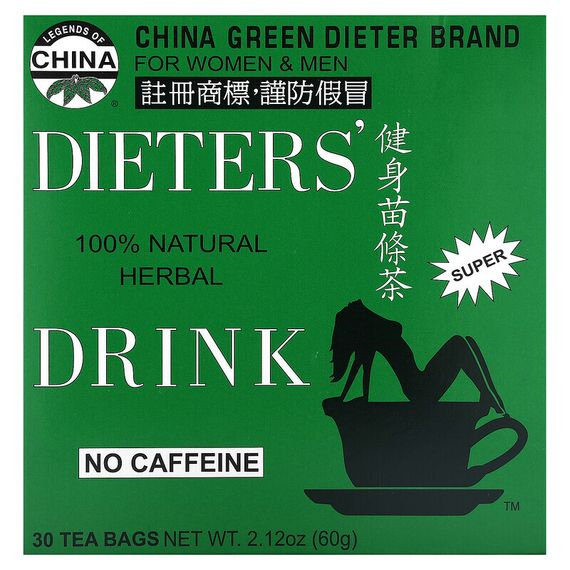 Uncle Lee&#39;s Tea, Legends of China, натуральный диетический травяной напиток, без кофеина, 30 чайных пакетиков, 69 г