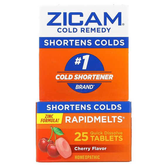 Zicam, Cold Remedy, RapidMelts, вишня, 25 быстрорастворимых таблеток