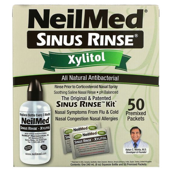 NeilMed, Sinus Rinse, ксилитол, набор для промывания носовых пазух, 2 предмета