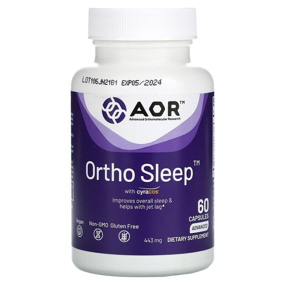 Advanced Orthomolecular Research AOR, Ortho Sleep with Cyracos, 60 вегетарианских капсул