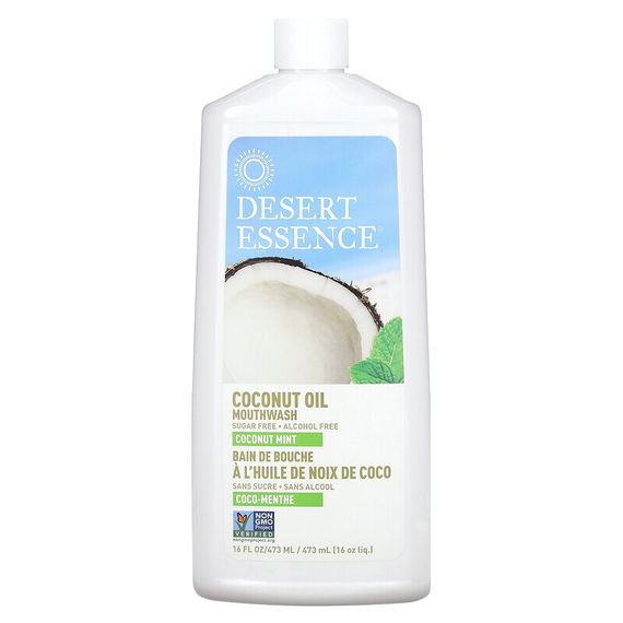 Desert Essence, ополаскиватель для рта с кокосовым маслом, кокосовая мята, 473 мл (16 жидк. унций)