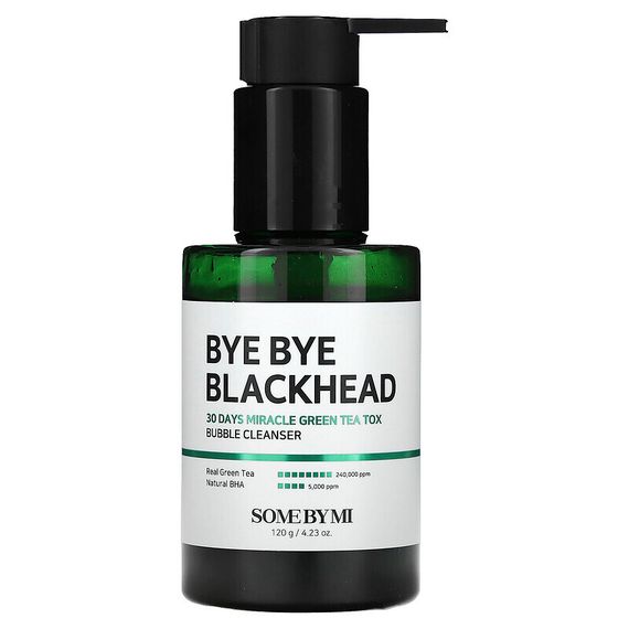 SOME BY MI, Bye Bye Blackhead, 30 Days Miracle Green Tea Tox, очищающее средство для пузырей, 120 г (4,23 унции)