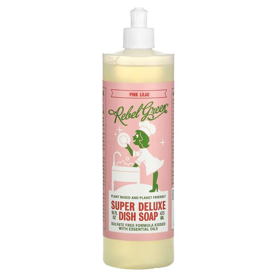 Rebel Green, Super Deluxe Dish Soap, розово-лиловое, 473 мл (16 жидк. Унций)