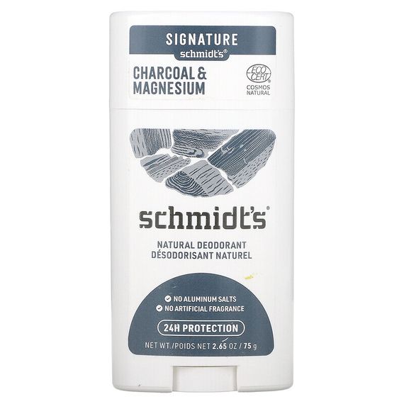 Schmidt&#39;s, Натуральный дезодорант, древесный уголь и магний, 75 г (2,65 унции)