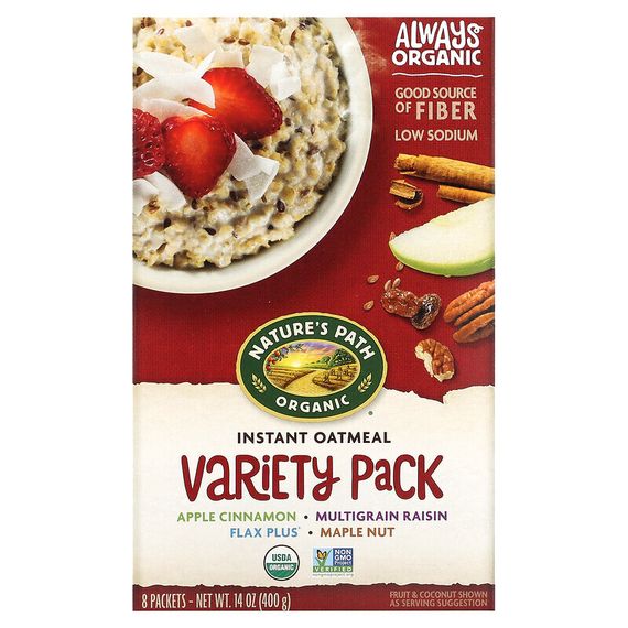 Nature&#39;s Path, Organic Instant Oatmeal, Variety Pack, 8 Packets, 14 oz (400 g)