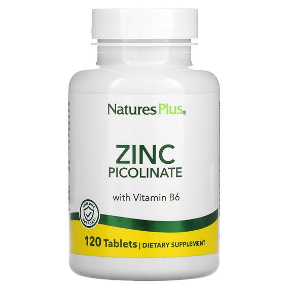 NaturesPlus, пиколинат цинка с витамином В6, 120 таблеток