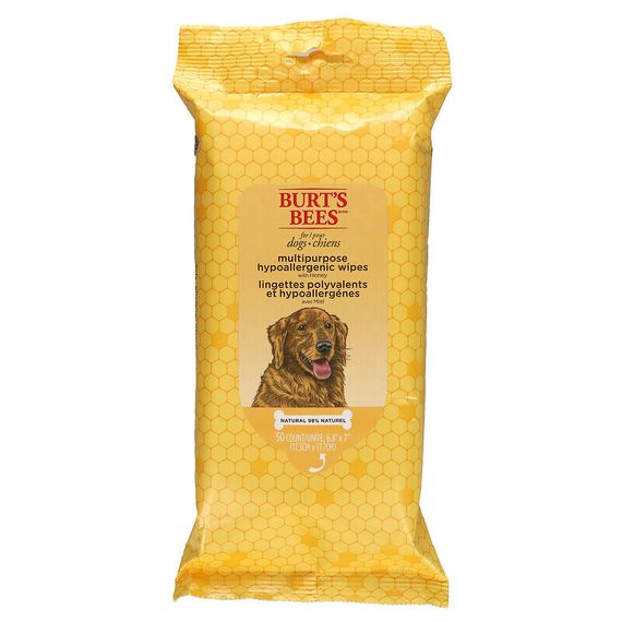 Burt&#39;s Bees, Универсальные гипоаллергенные салфетки для собак с медом, 50 шт.