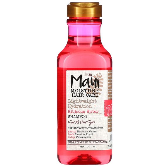 Maui Moisture, Уход за волосами, легкое увлажнение и шампунь на воде из гибискуса, для всех типов волос, 385 мл (13 жидк. Унций)
