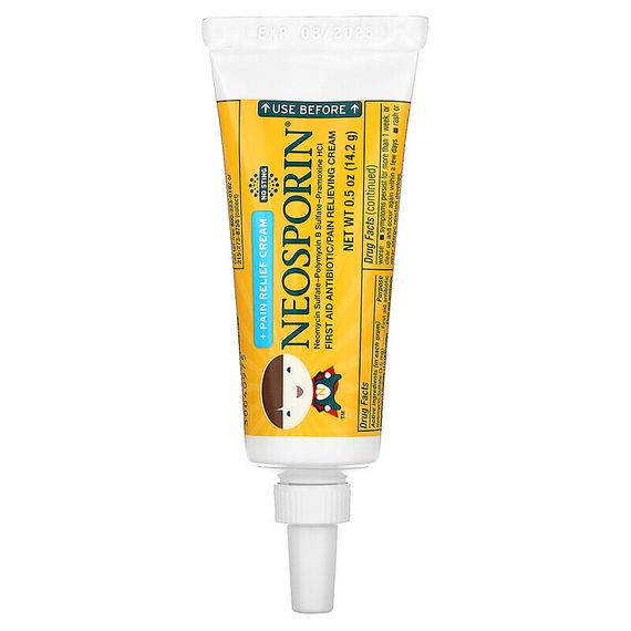 Neosporin, +Pain Relief, обезболивающий крем, для детей от 2 лет, 14,2 г (0,5 унции)