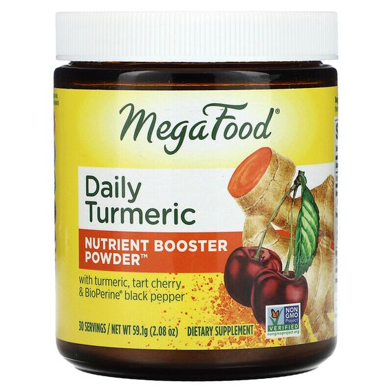 MegaFood, Daily Turmeric, питательная добавка в порошке, без сахара, 59,1 г (2,08 унции)