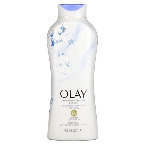 Olay, Отшелушивающий гель для душа для ежедневного использования, с морской солью, 650 мл (22 жидк. унции)