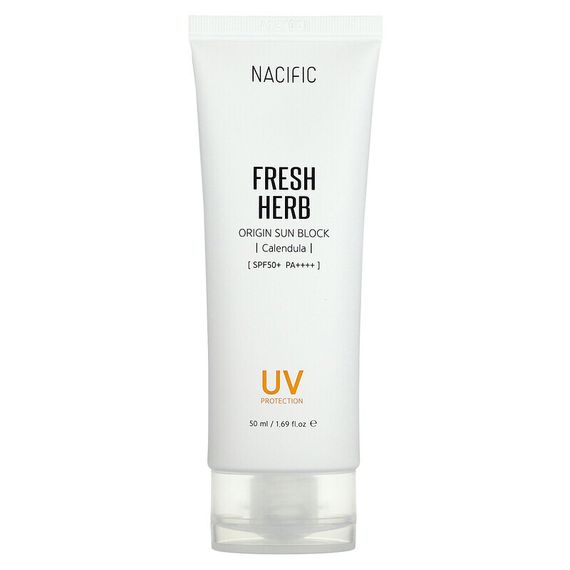 Nacific, Fresh Herb, Origin Sun Block, календула, SPF 50+, PA ++++, 50 мл (1,69 жидк. Унции)