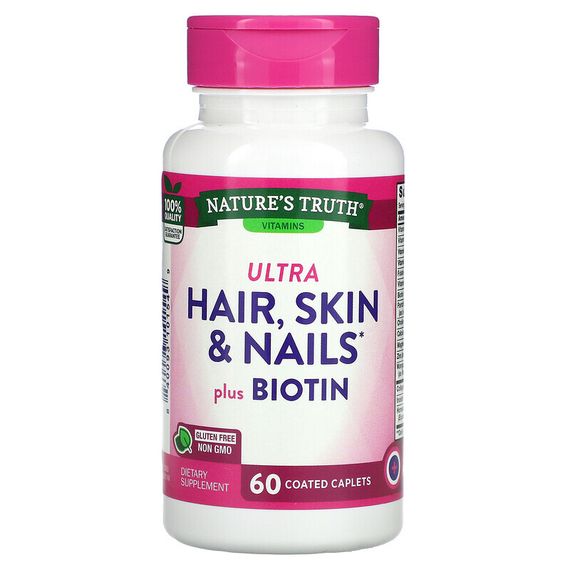 Nature&#39;s Truth, Ultra Hair, Skin &amp; Nails плюс биотин, 60 капсул в оболочке