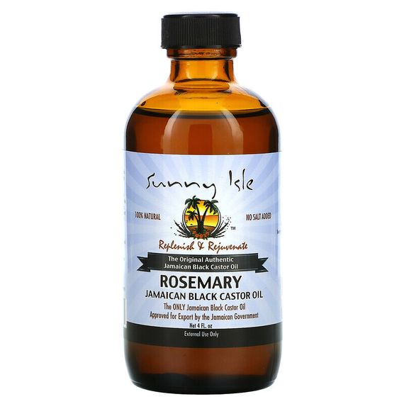 Sunny Isle, 100% натуральное ямайское черное касторовое масло с розмарином, 120 мл (4 жидк. унции)