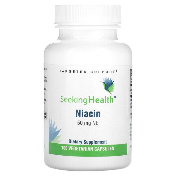 Seeking Health, Ниацин, 50 мг NE, 100 вегетарианских капсул