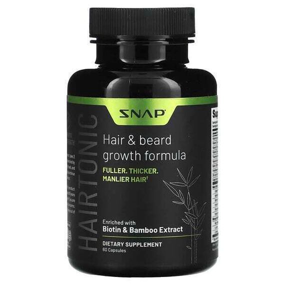 Snap Supplements, Hairtonic, формула для роста волос и бороды, 60 капсул