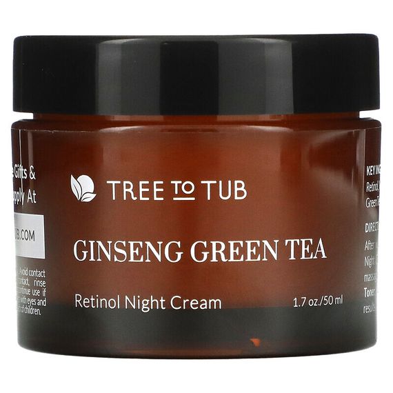 Tree To Tub, ночное омолаживающее увлажняющее средство с ретинолом против морщин, крем для лица с гиалуроновой кислотой для сухой и чувствительной кожи, 50 мл (1,7 жидк. унции)