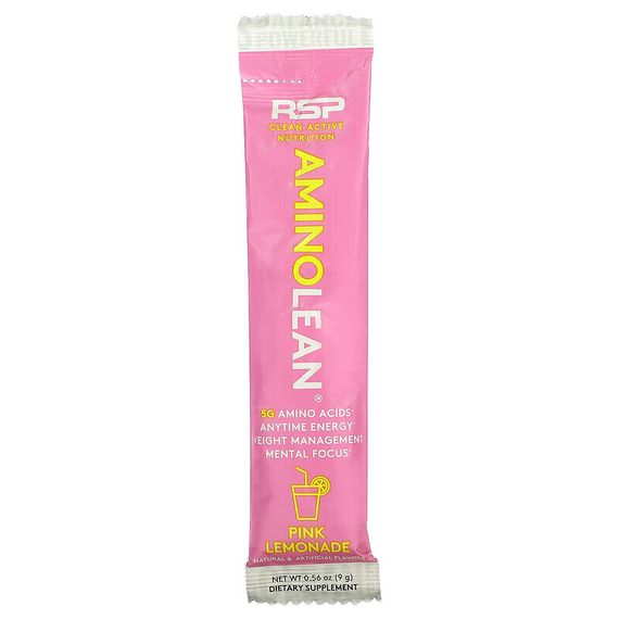 RSP Nutrition, Amino Lean, розовый лимонад, 1 пакетик, 9 г (0,56 унции)