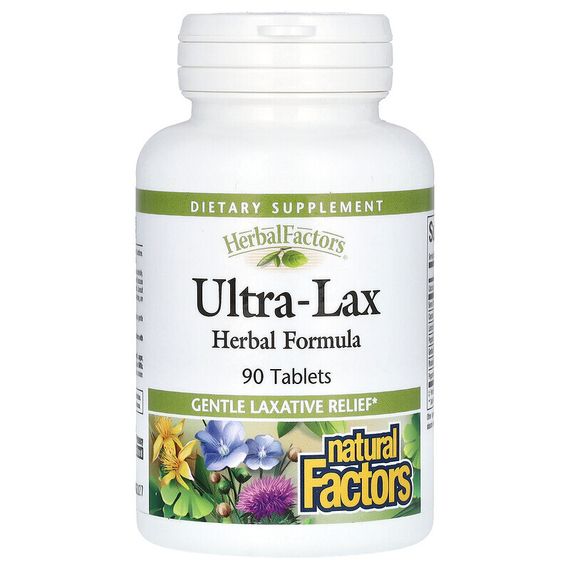 Natural Factors, Ultra-Lax, травяная формула, 90 таблеток