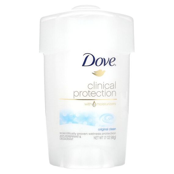 Dove, Clinical Protection, дезодорант-антиперспирант Prescription Strength, аромат «Оригинальный», 48 г