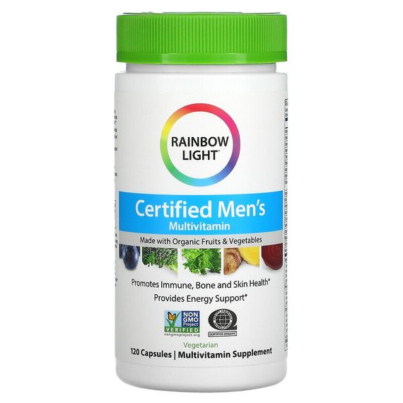 Rainbow Light, Сертифицированные Men&#39;s Multivitamin, 120 вегетарианских капсул