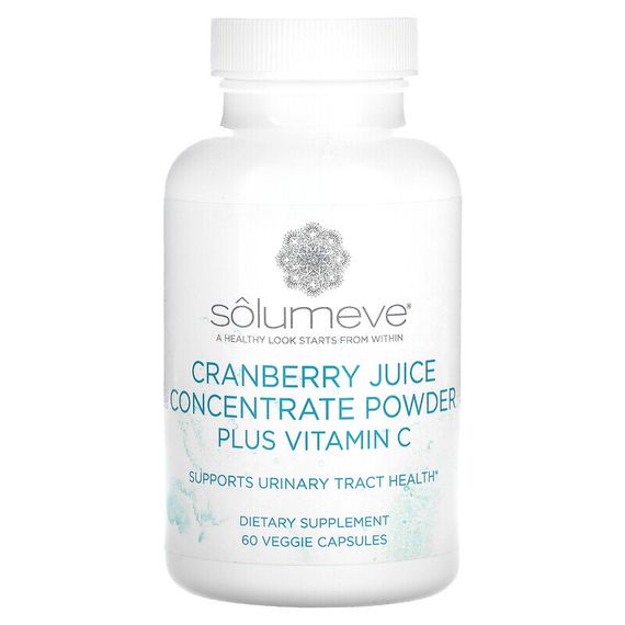 Solumeve, концентрат клюквенного сока с витамином C, 60 растительных капсул