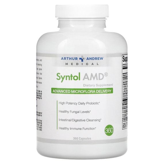 Arthur Andrew Medical, Syntol AMD, Advanced Microflora Delivery, средство для здоровой микрофлоры, 500 мг, 360 капсул
