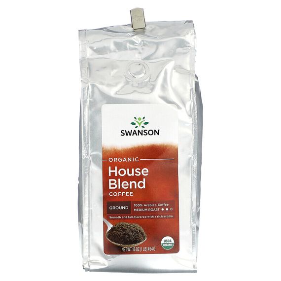 Swanson, Органический домашний кофе, молотый, средней обжарки, 454 г (1 фунт)