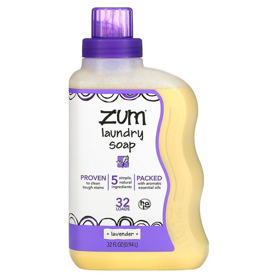 ZUM, Zum Clean, ароматерапевтическое хозяйственное мыло, с запахом лаванды, 0,94 л (32 жидких унции)