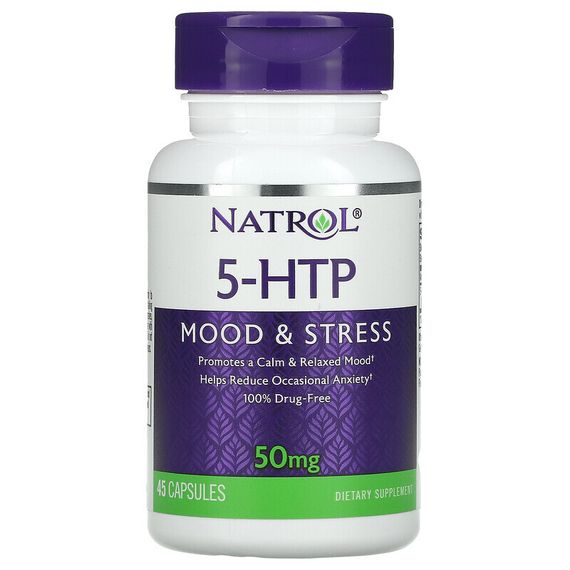 Natrol, 5-HTP, Настроение и стресс, 50 мг, 45 капсул