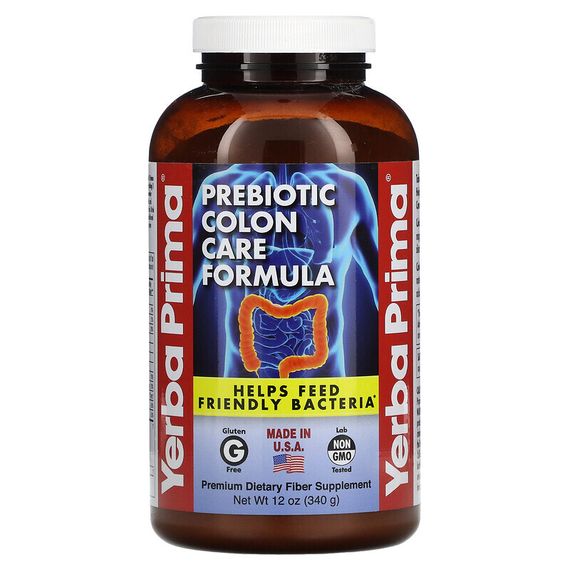 Yerba Prima, Формула для ухода за кишечником с пребиотиками, 340 г (12 унций)