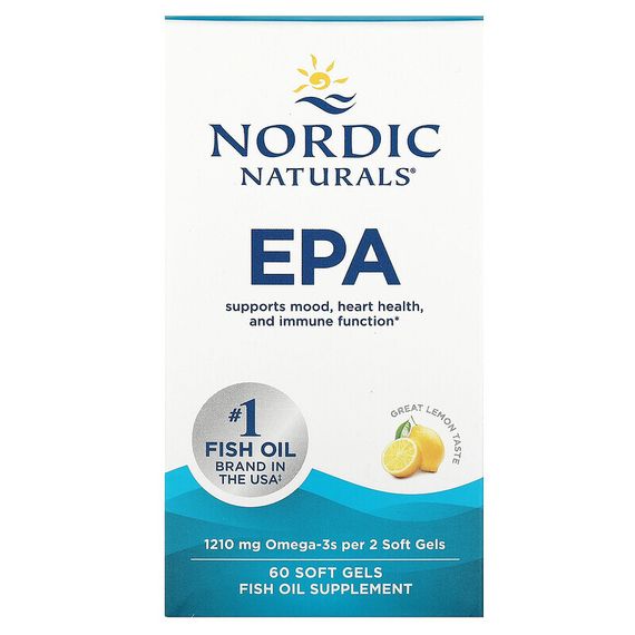 Nordic Naturals, ЭПК, лимон, 605 мг, 60 мягких таблеток