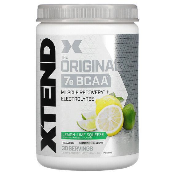 Xtend, The Original, 7 г аминокислот с разветвленной цепью (BCAA), лимон-лайм, 420 г