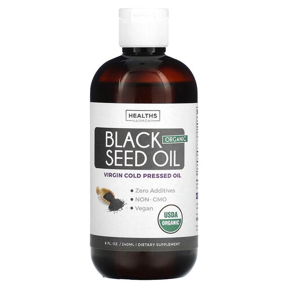 Healths Harmony, Органическое масло черного тмина, 240 мл (8 жидк. Унций)