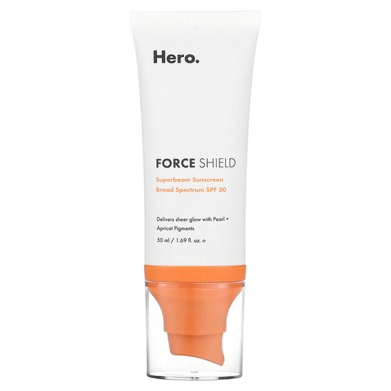 Hero Cosmetics, Force Shield, солнцезащитное средство Superbeam, SPF 30, 50 мл (1,69 жидк. Унции)