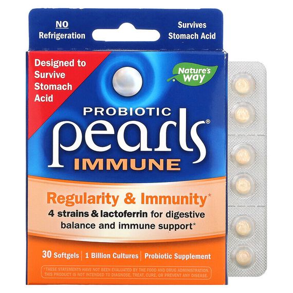 Nature&#39;s Way, Probiotic Pearls Immune, Regularity &amp; Immunity, 30 Softgels