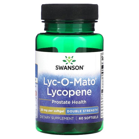 Swanson, Lyco-O-Mato, Lycopene, Double Strength, 20 mg, 60 Softgels