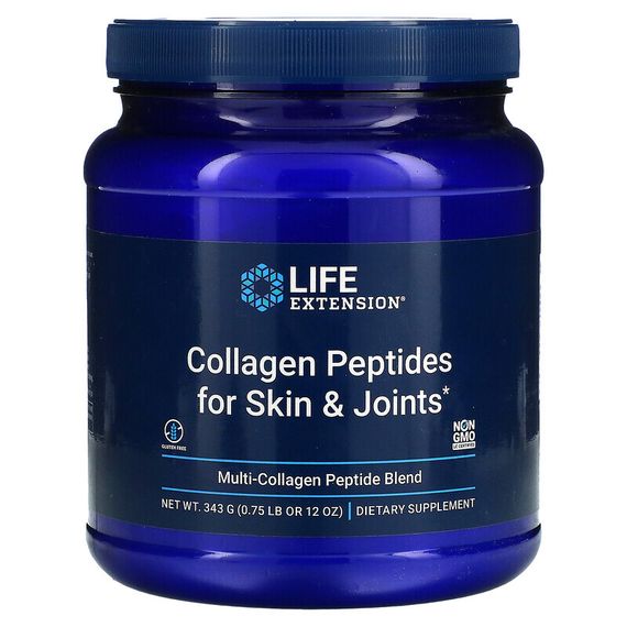 Life Extension, Collagen Peptides For Skin &amp; Joints, смесь мультиколлагеновых пептидов, 343 г (12 унций)