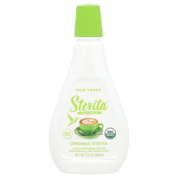 Stevita, органическая стевия, подсластитель в жидкой форме, 100 мл (3,3 унции)