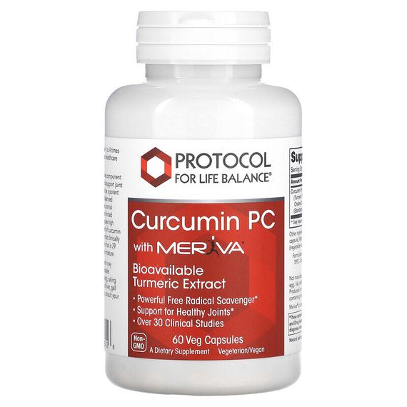 Protocol for Life Balance, Curcumin PC with Meriva, 60 растительных капсул