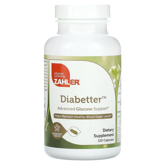 Zahler, Для больных диабетом, улучшенная поддержка уровня глюкозы в крови, 120 капсул